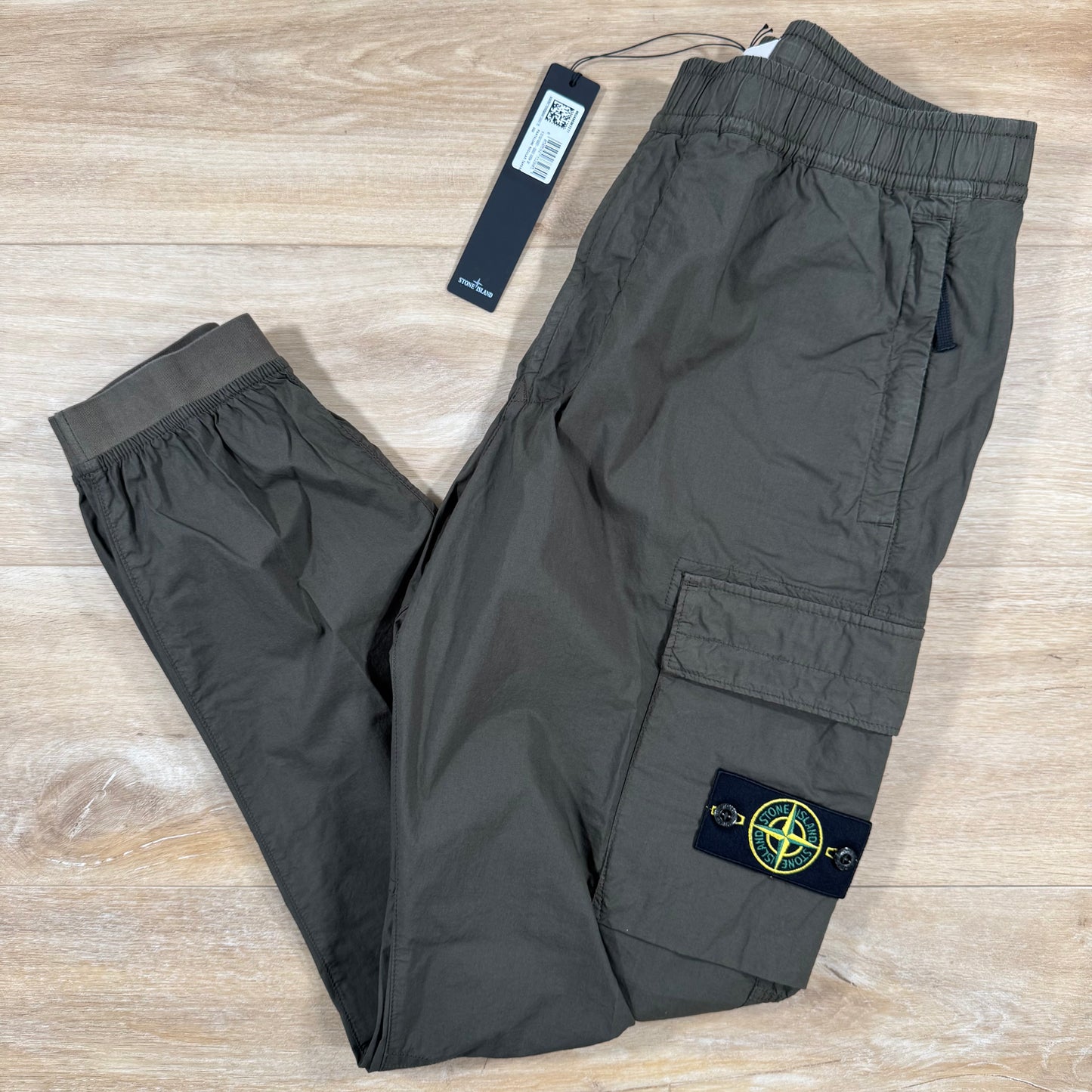 Stone Island Stretch Cotton Tela Cargo Pants in Military Green