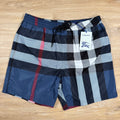 Burberry Check Swim Shorts in Carbon Blue