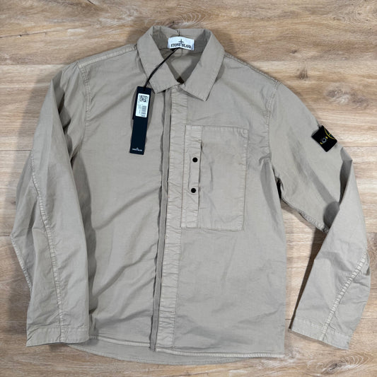 Stone Island Supima Twill Stretch-TC Overshirt in Desert