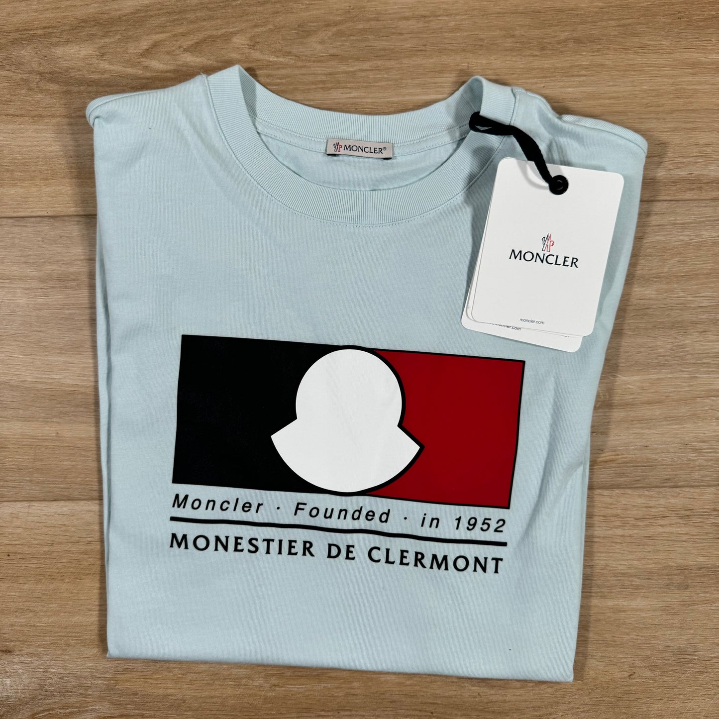 Moncler Box Logo T-Shirt in Sky Blue