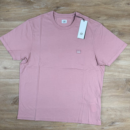 C.P. Company 30/1 Jersey Logo Patch T-Shirt in Misty Rose - Pink