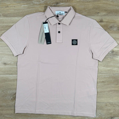 Stone Island Organic Cotton Pique Polo Shirt in Antique Rose