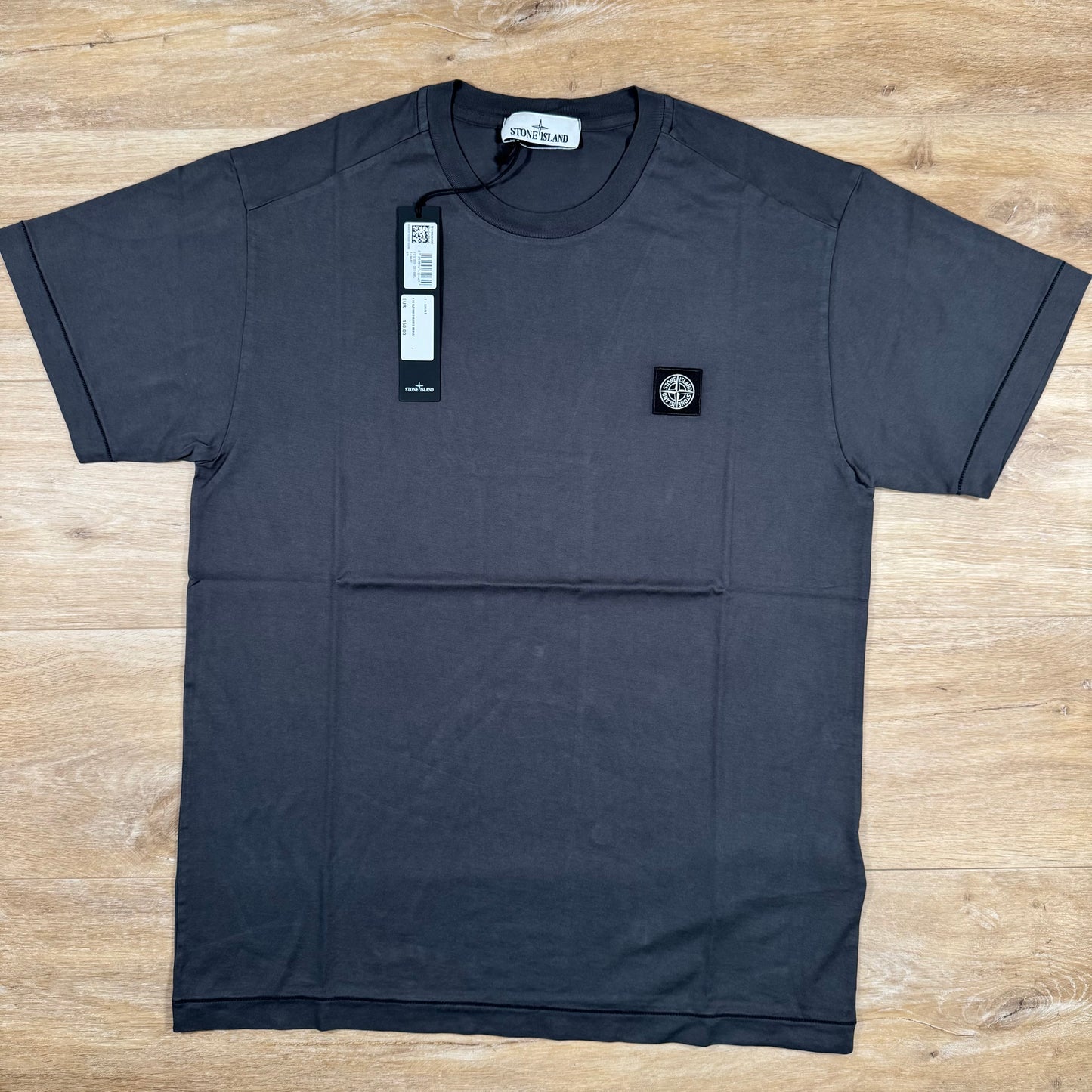 Stone Island Patch Logo T-Shirt in Charcoal Grey