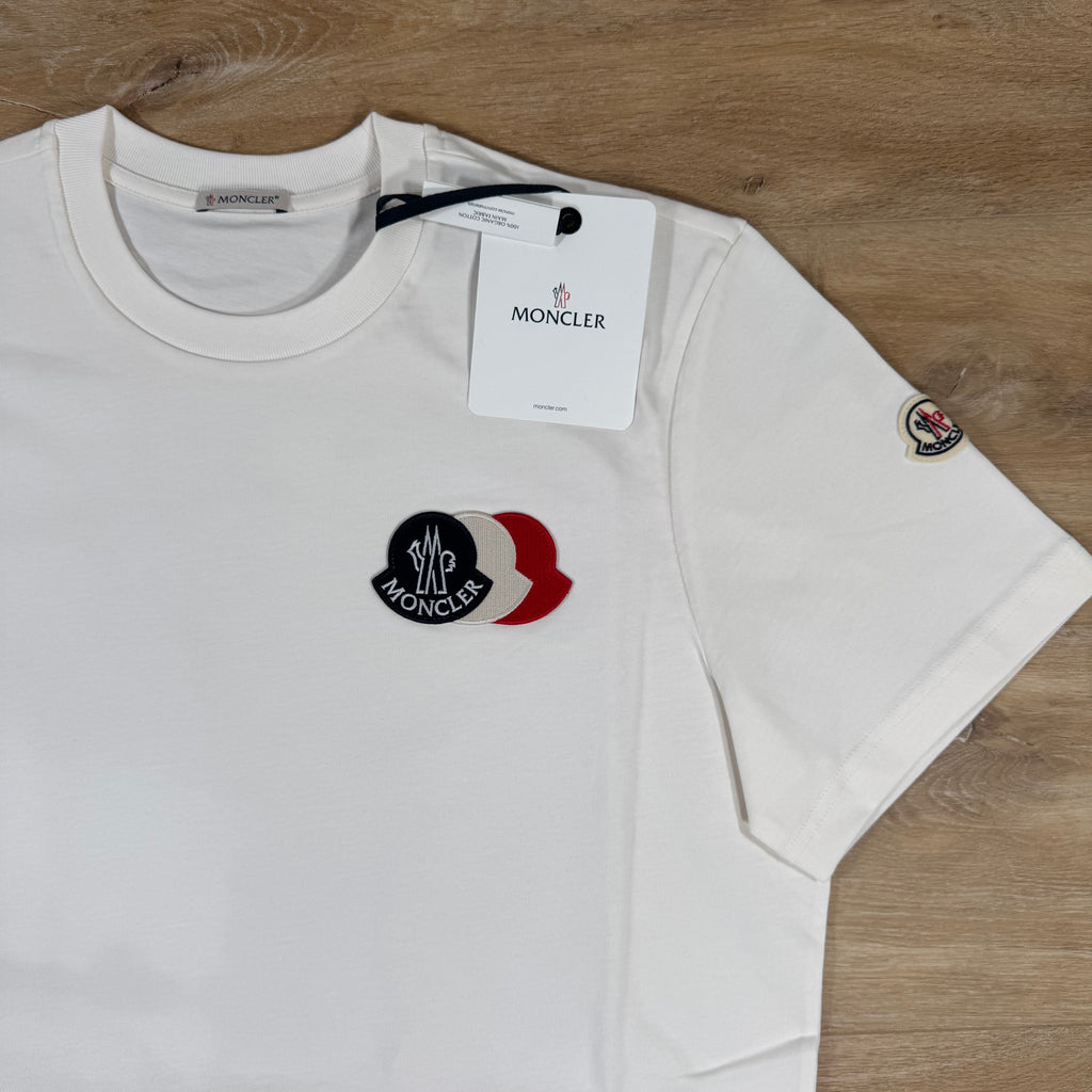 Moncler Triple Logo T-Shirt in White