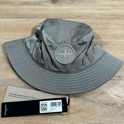 Stone Island Nylon Metal Embroidered Bucket Hat in Plaster