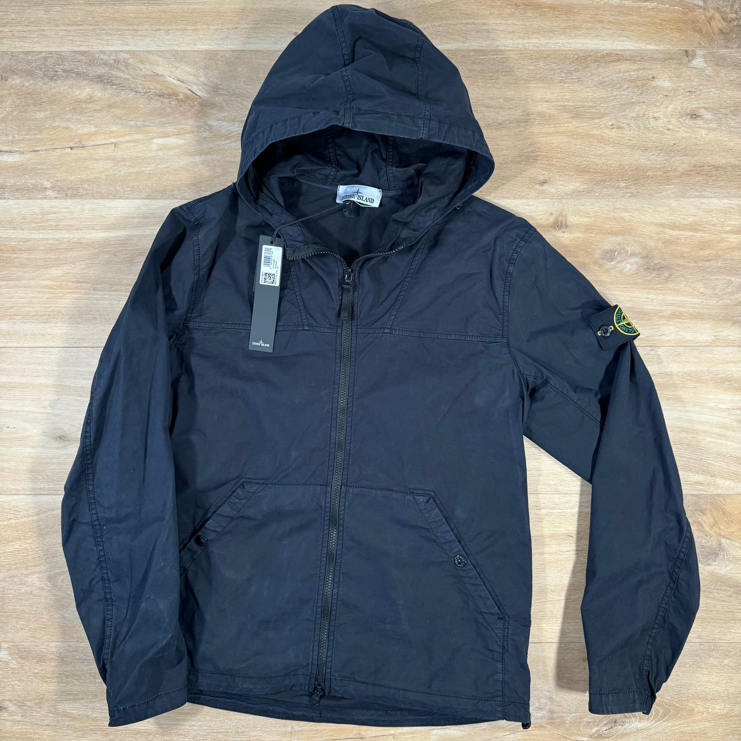 Stone Island Supima Twill Stretch-TC Hooded Overshirt in Navy