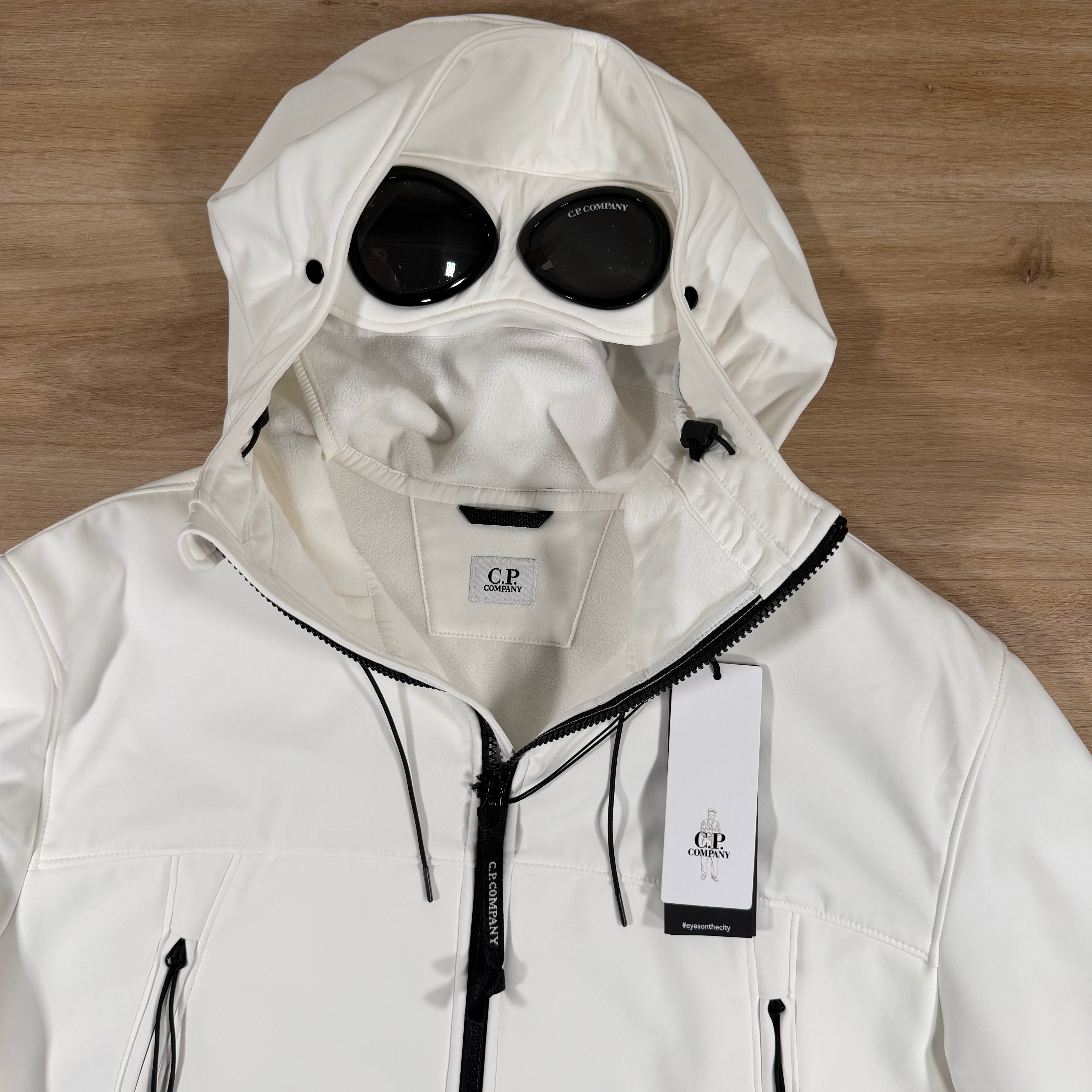 C.P. Company Shell-R Goggle Jacket in Gauze White – Label Menswear