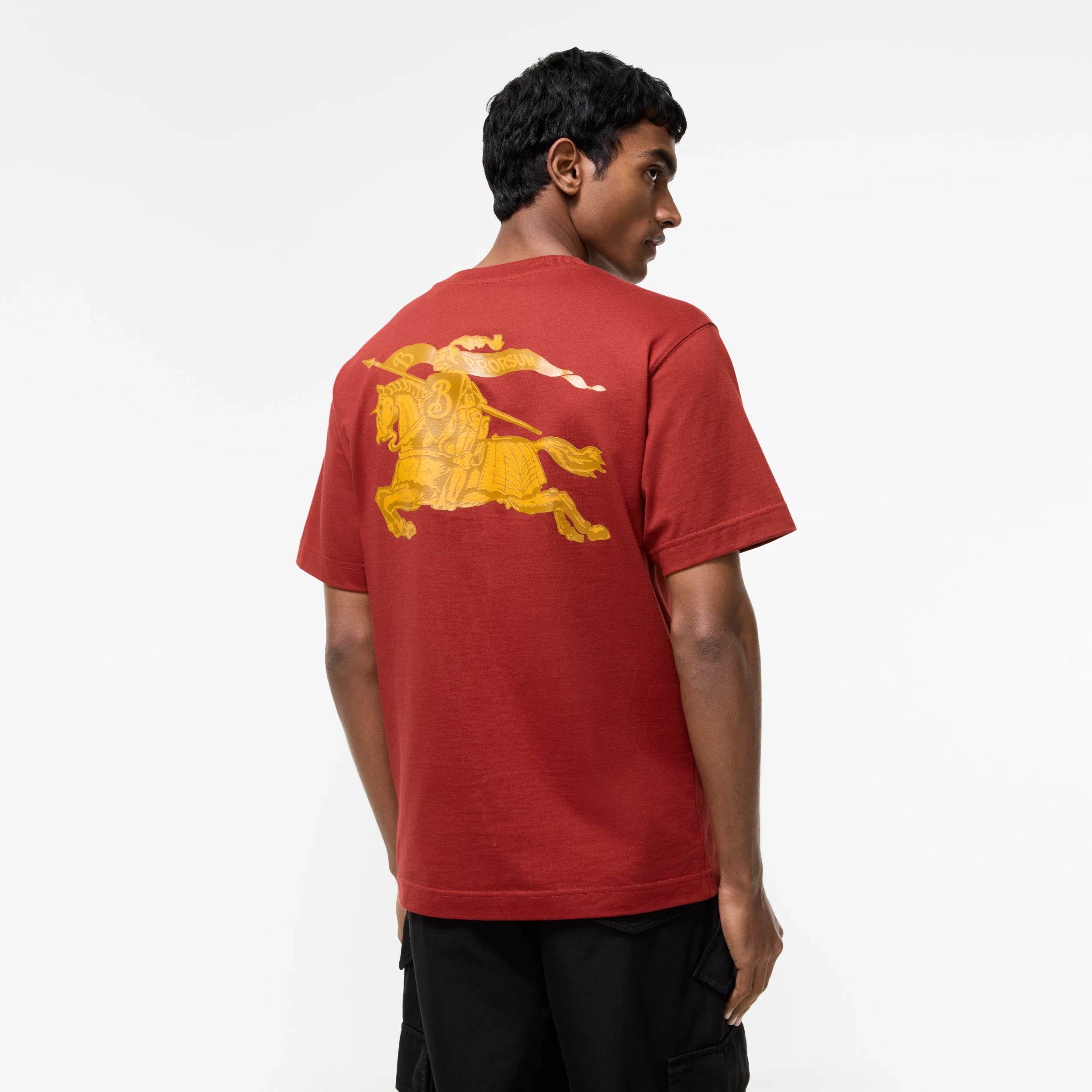 Burberry Heritage Logo Cotton T-Shirt in Auburn Brown