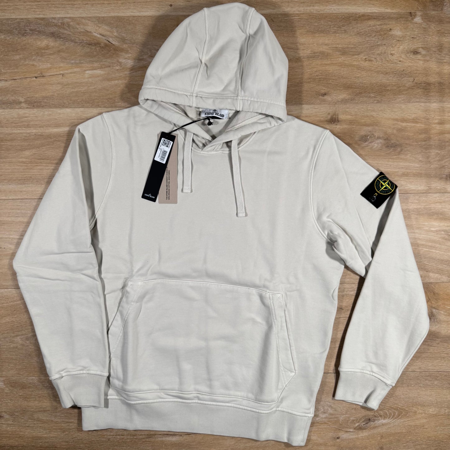 Stone Island Organic Cotton Fleece Pullover Hoodie in Sand