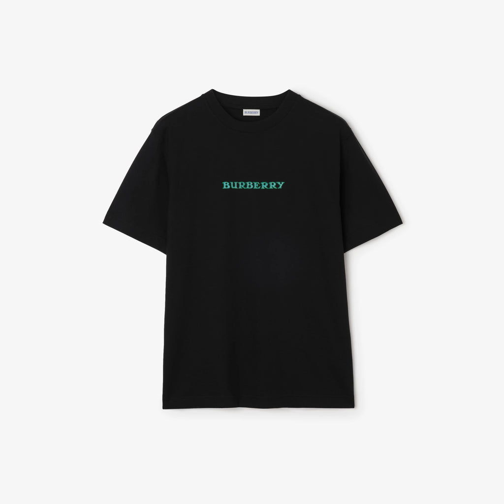 Burberry Heritage Logo Cotton T-Shirt in Black