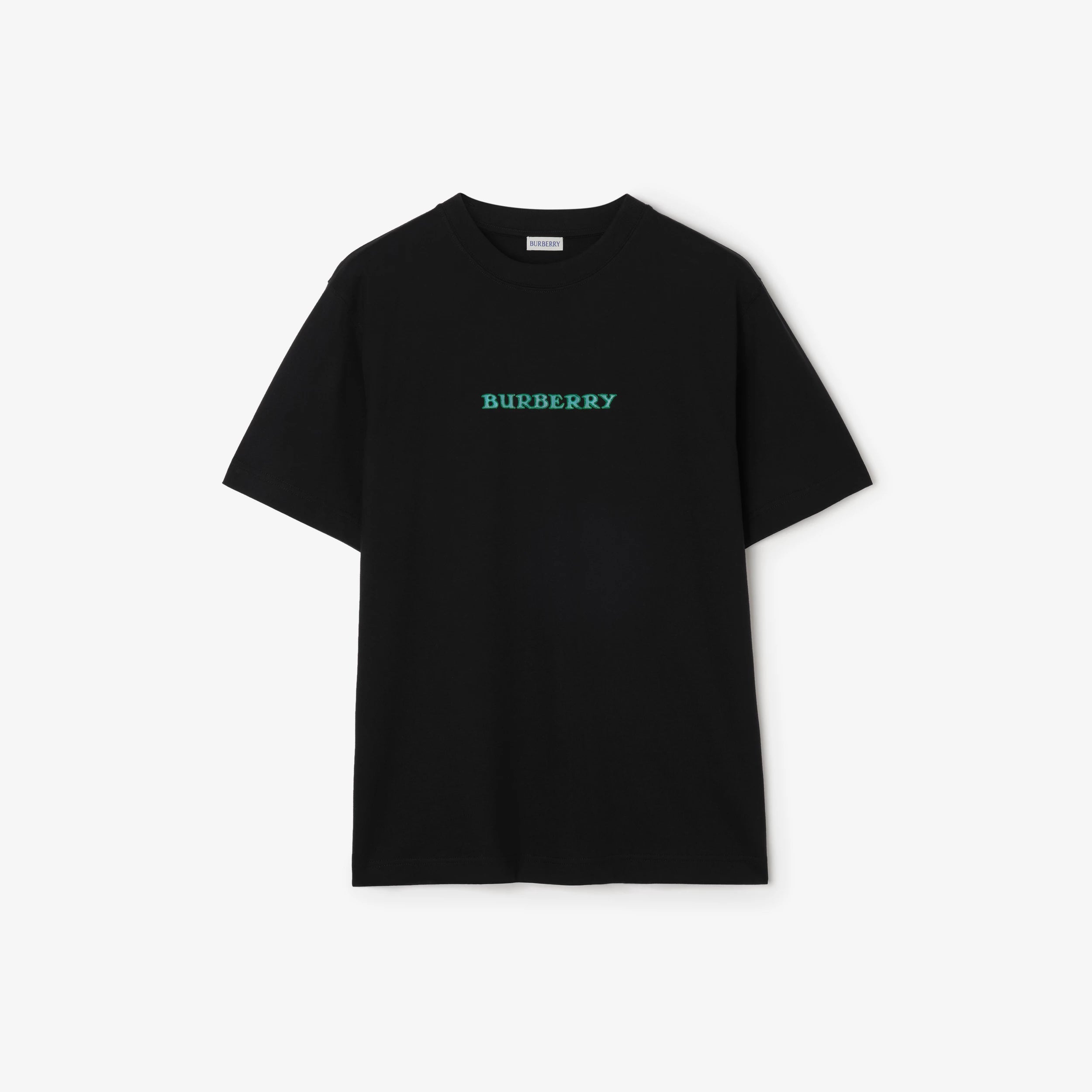 Burberry Heritage Logo Cotton T-Shirt in Black