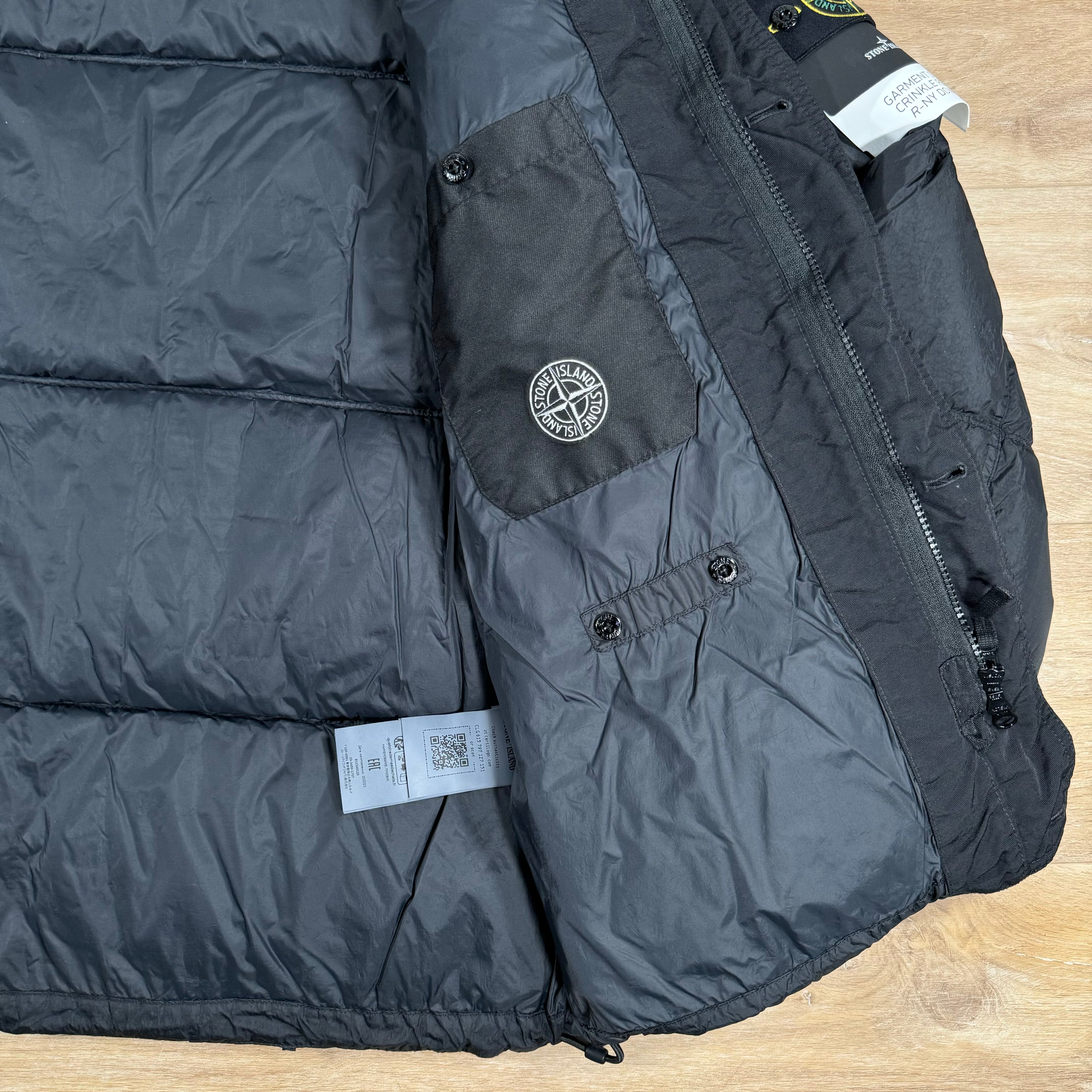 Stone Island Crinkle Reps NY Down Jacket in Black LABEL MENSWEAR