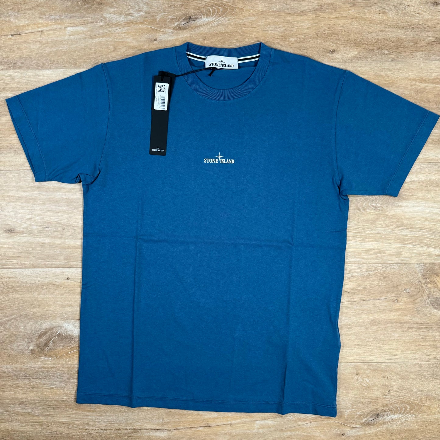 Stone Island Reverse Graphic Logo T-Shirt in Avio Blue