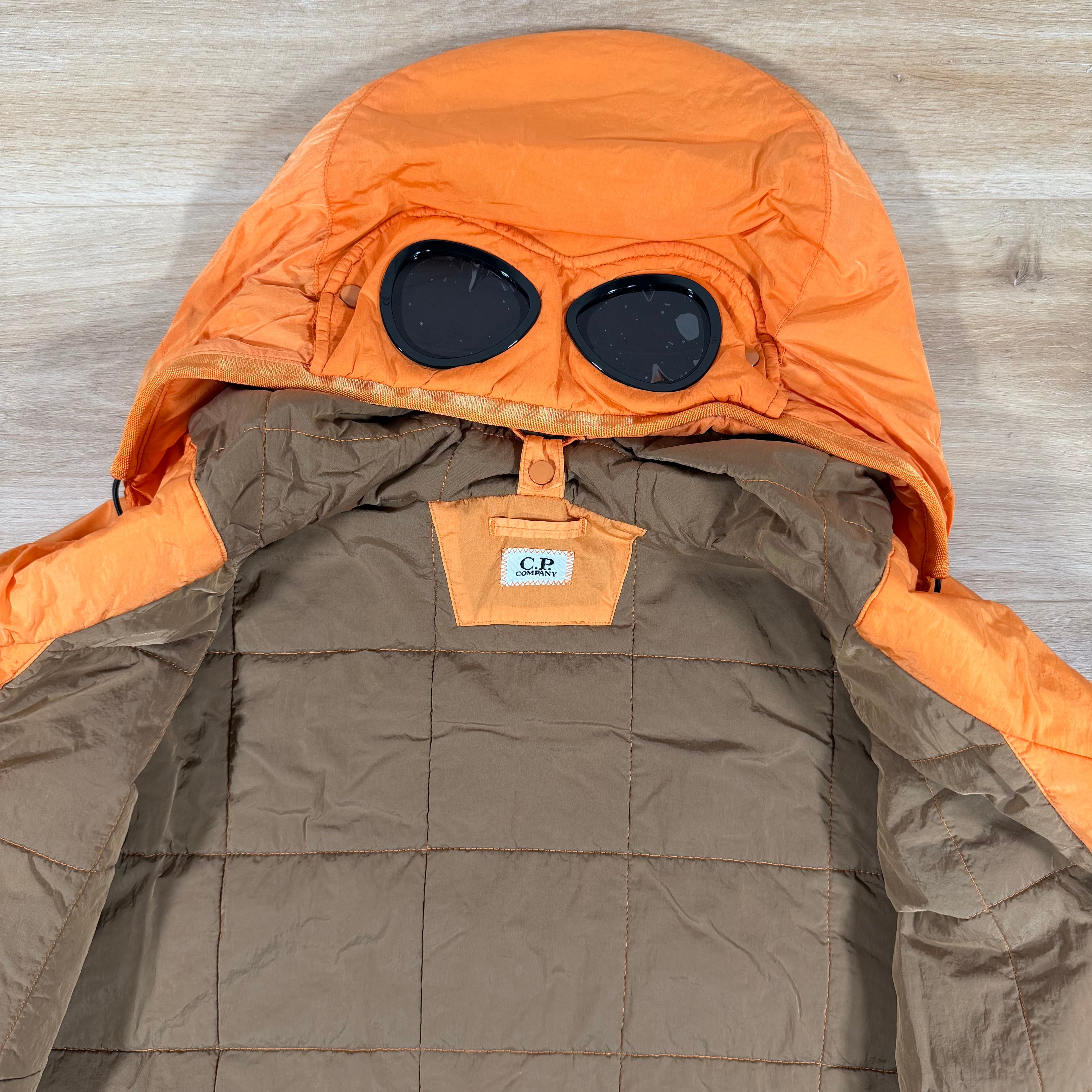 C.P. Company Chrome-R Padded Goggle Jacket in Russet Orange