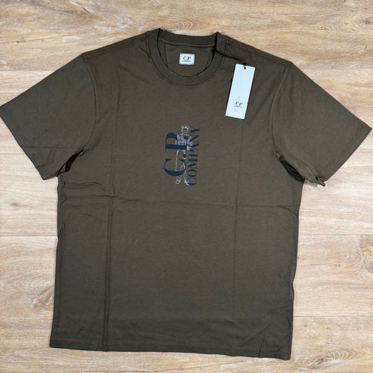 C.P. Company Vertical Logo British Sailor T-Shirt in Ivy Green