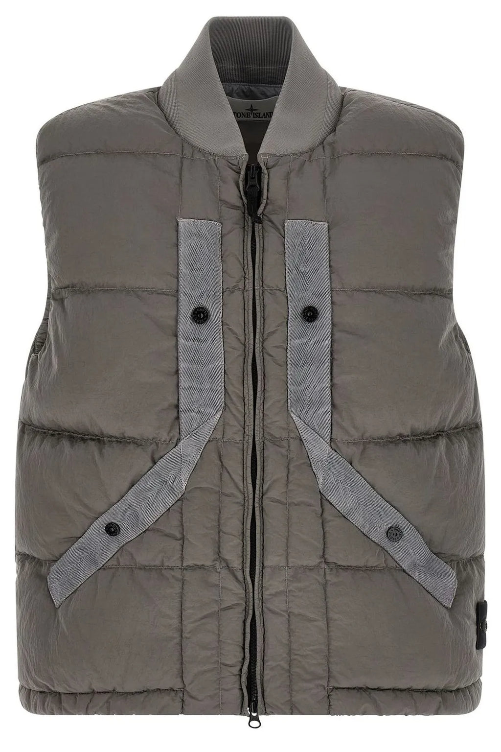 Stone Island Nylon Metal Bomber Collar Down Vest in Grey