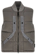 Stone Island Nylon Metal Bomber Collar Down Vest in Grey