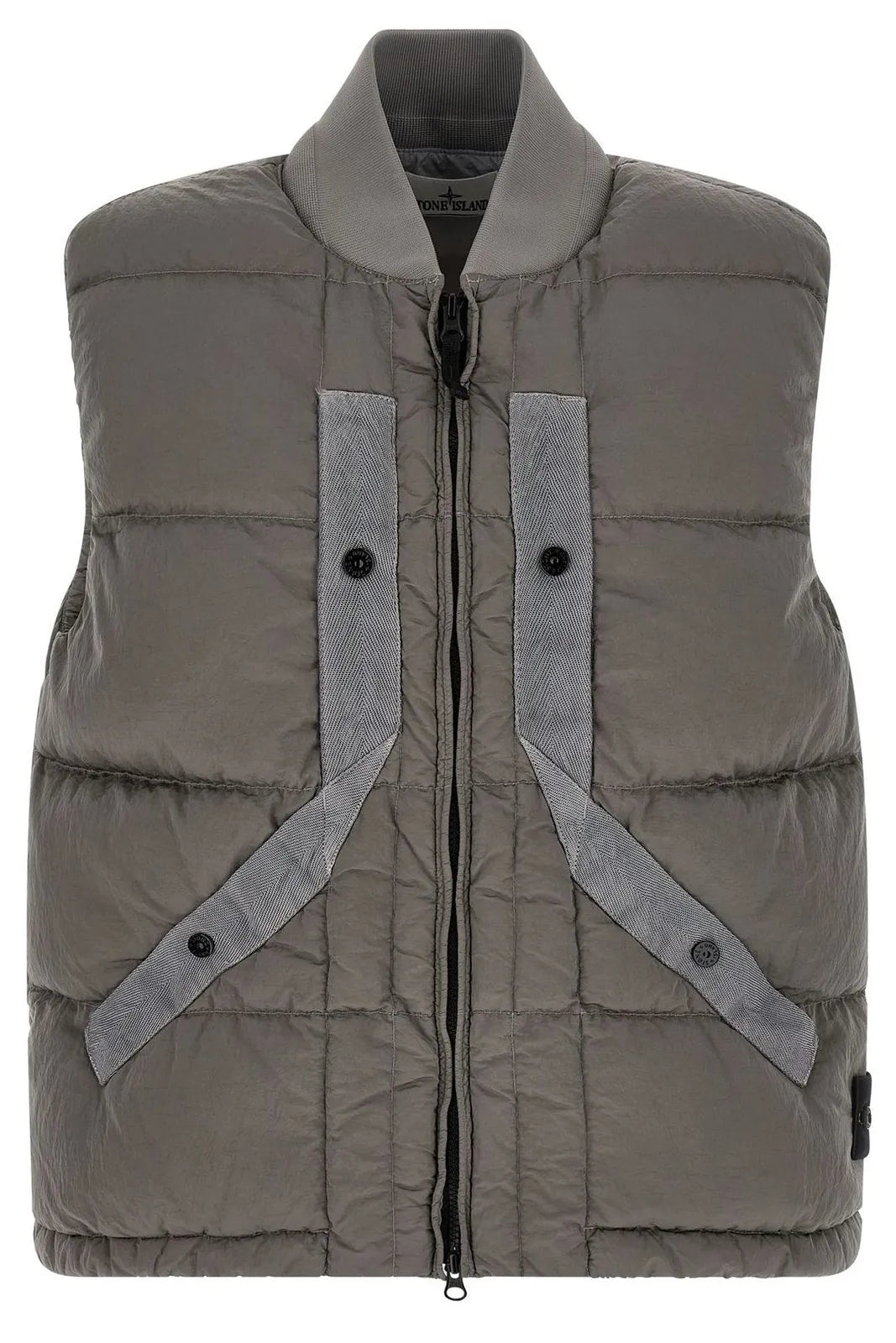 Stone Island Nylon Metal Bomber Collar Down Vest in Grey
