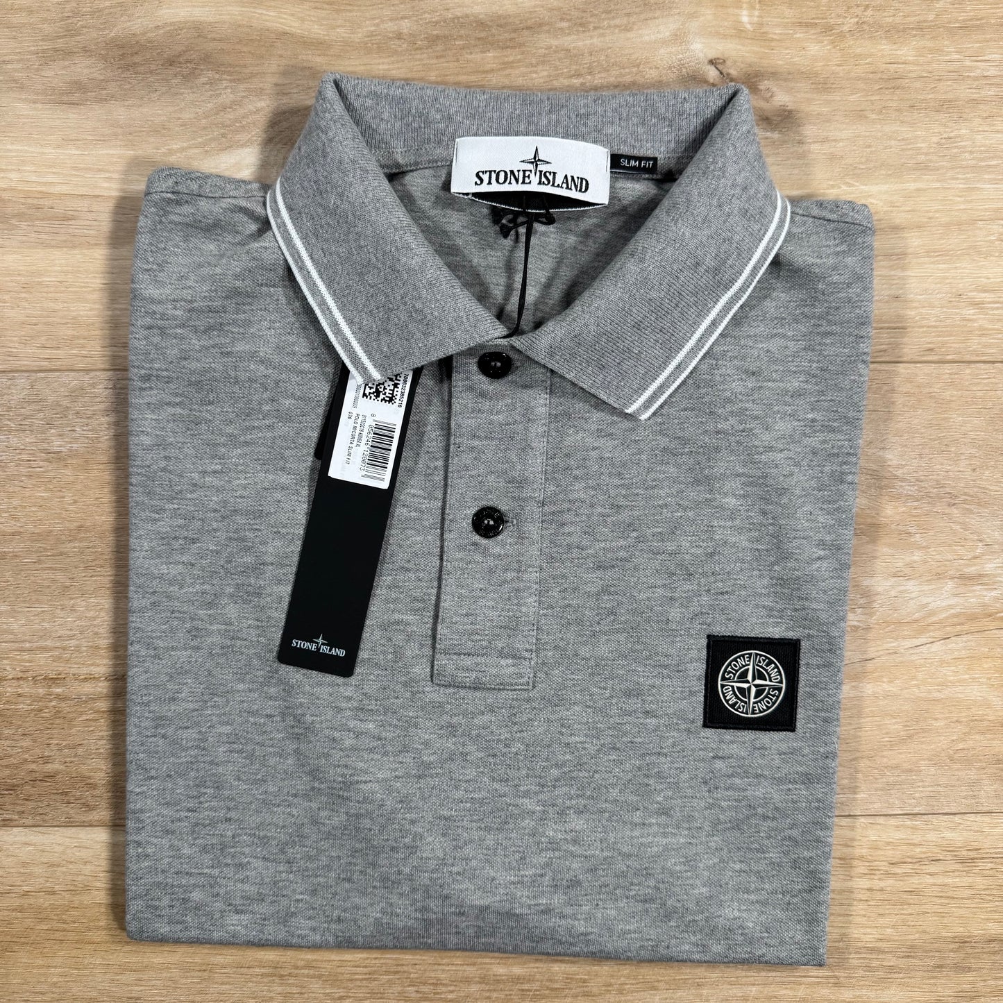 Stone Island Patch Logo Polo Shirt in Grey