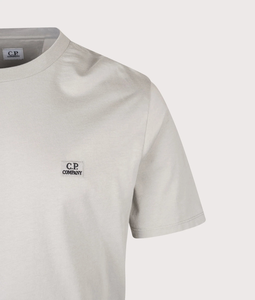 C.P. Company 30/1 Jersey Logo Patch T-Shirt in Flint Grey
