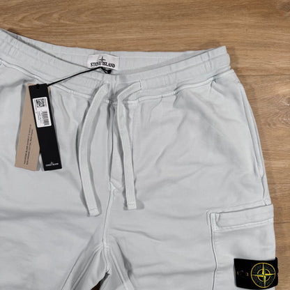 Stone Island Organic Cotton Fleece Shorts in Sky Blue