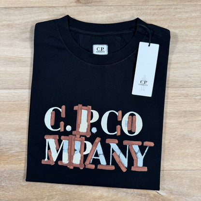 C.P. Company Blurred Logo T-Shirt in Black