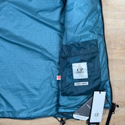 C.P. Company Nada Shell Goggle Padded Gilet in Aegean Blue
