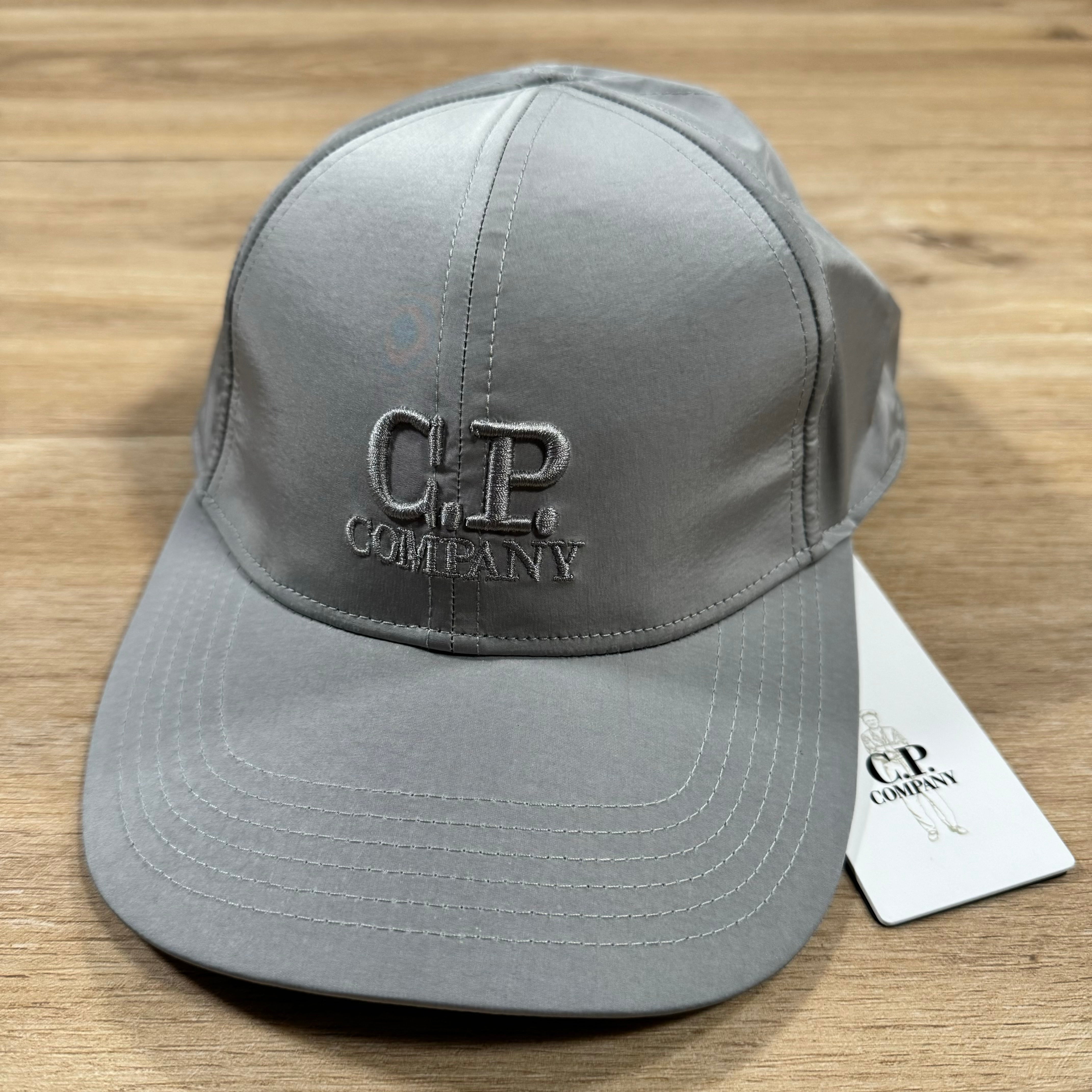 C.P. Company Chrome Logo Cap in Drizzle Grey LABEL MENSWEAR