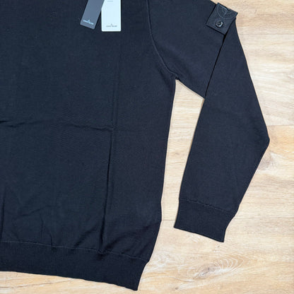 Stone Island Ghost Pure Light RWS Wool Crewneck Jumper in Black