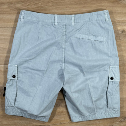 Stone Island Old Treatment Cargo Shorts in Sky Blue