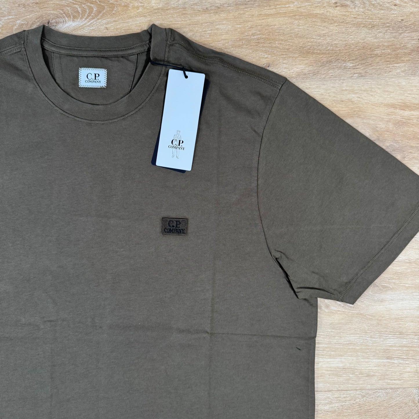 C.P. Company 30/1 Jersey Logo Patch T-Shirt in Ivy Green
