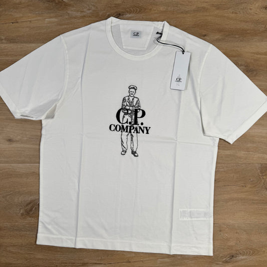 C.P. Company 1020 British Sailor T-Shirt in Gauze White