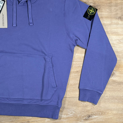 Stone Island Organic Cotton Fleece Pullover Hoodie in Lavender