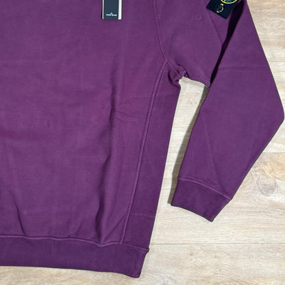 Stone Island Garment Dyed Crewneck Sweatshirt in Burgundy