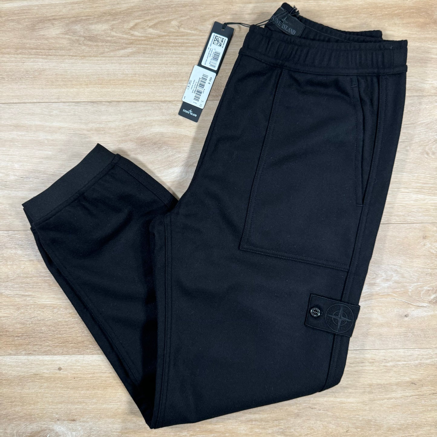 Stone Island Nylon Wool Sweatpants in Black