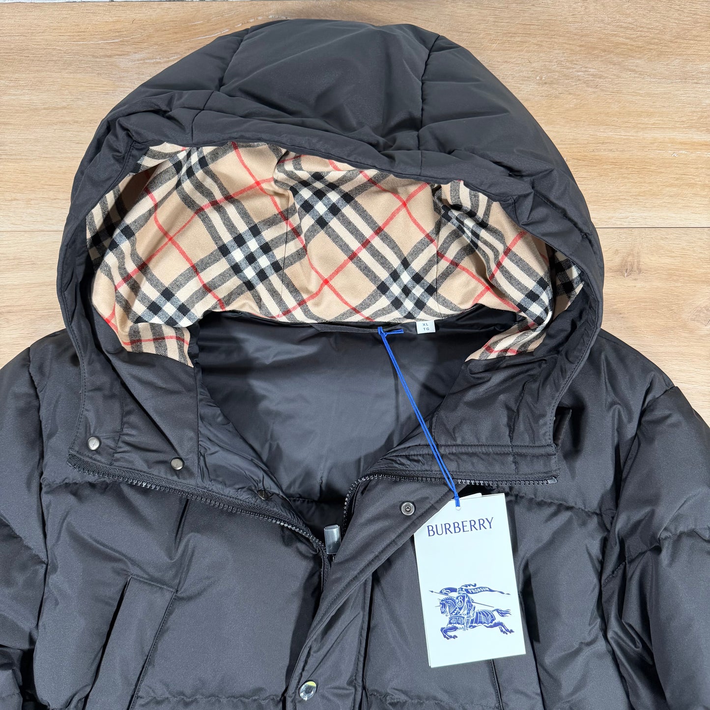 Burberry Hooded Puffer Jacket in Black