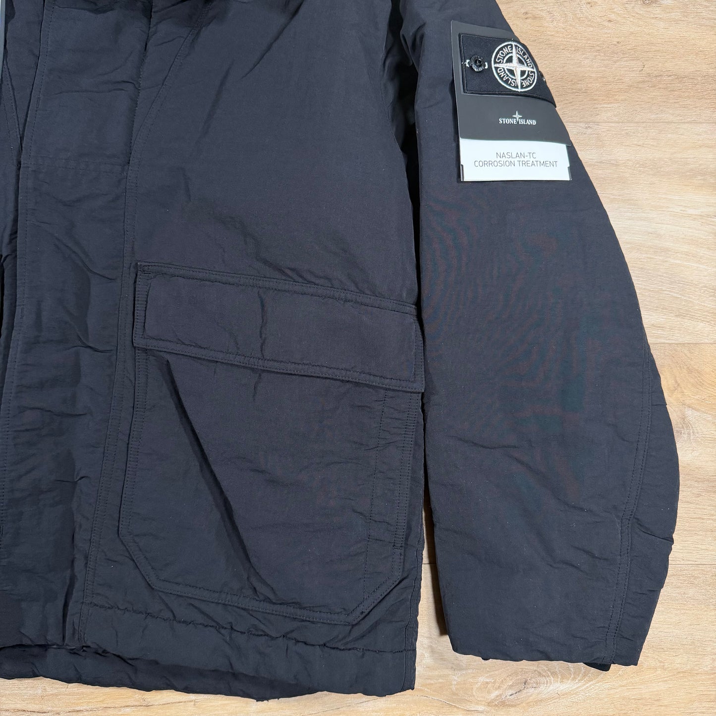 Stone Island Naslan-TC Corrosion Treatment Down Jacket in Black