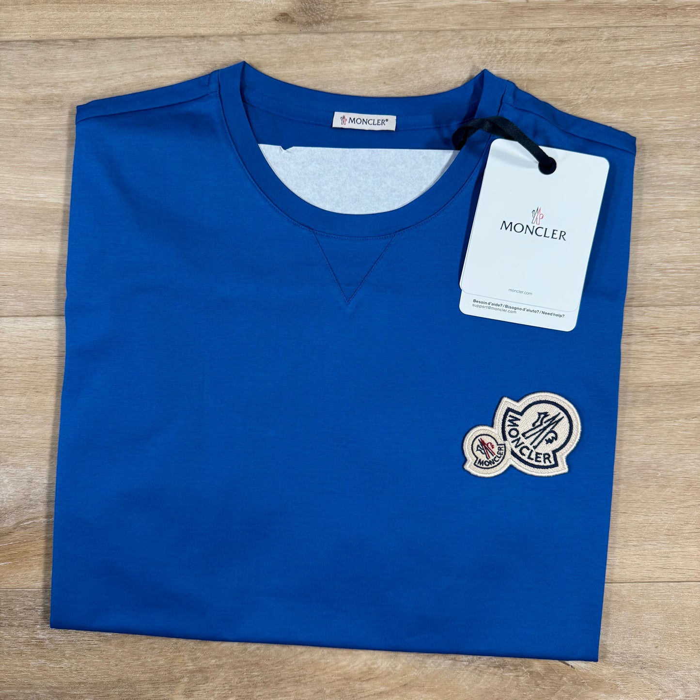 Moncler Double Logo T-Shirt in Blue