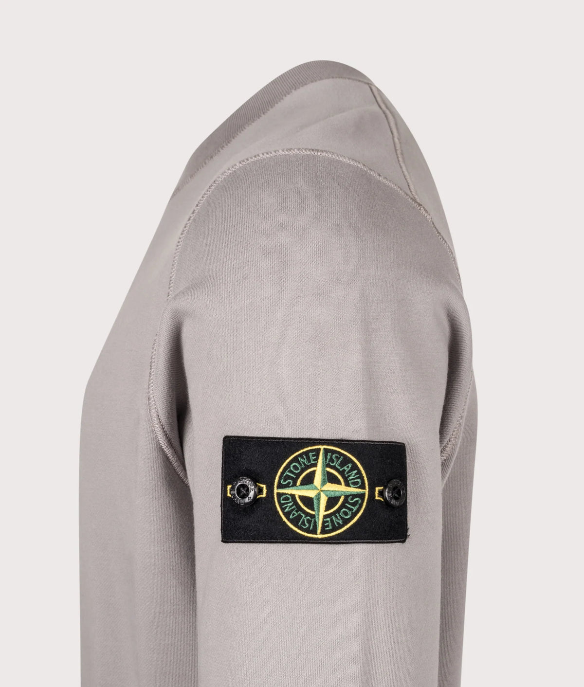 Stone Island Organic Cotton Fleece Crewneck Sweatshirt in Grey