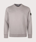 Stone Island Organic Cotton Fleece Crewneck Sweatshirt in Grey