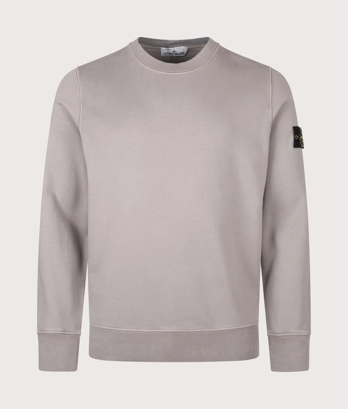 Stone Island Organic Cotton Fleece Crewneck Sweatshirt in Grey