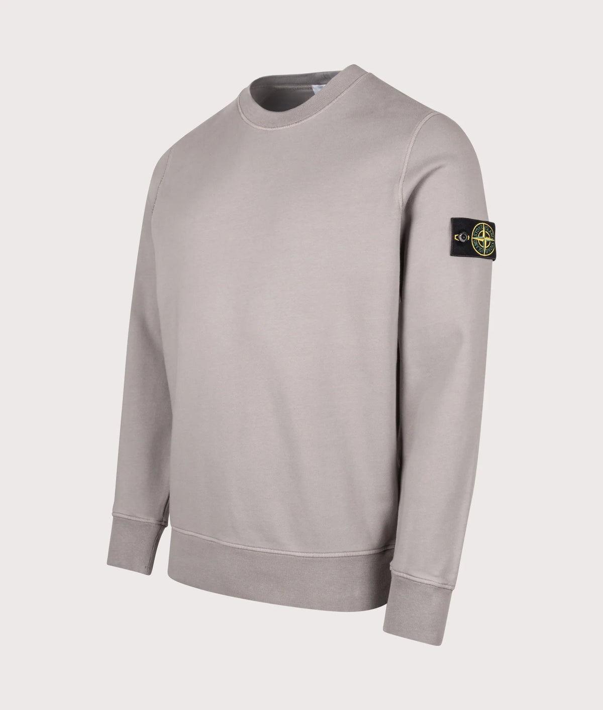 Stone Island Organic Cotton Fleece Crewneck Sweatshirt in Grey