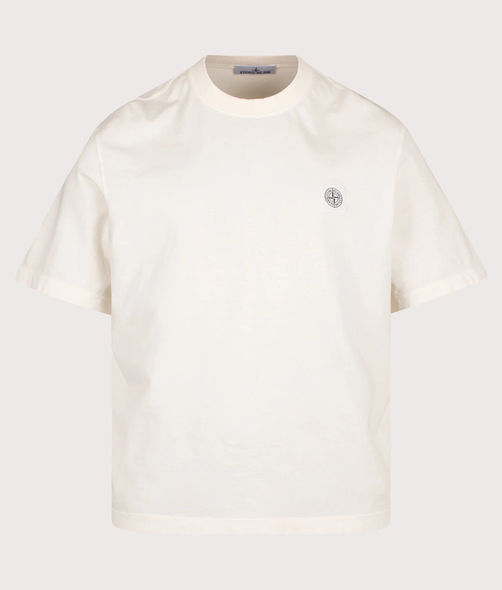 Stone Island Combed Organic Cotton T-Shirt in Ivory