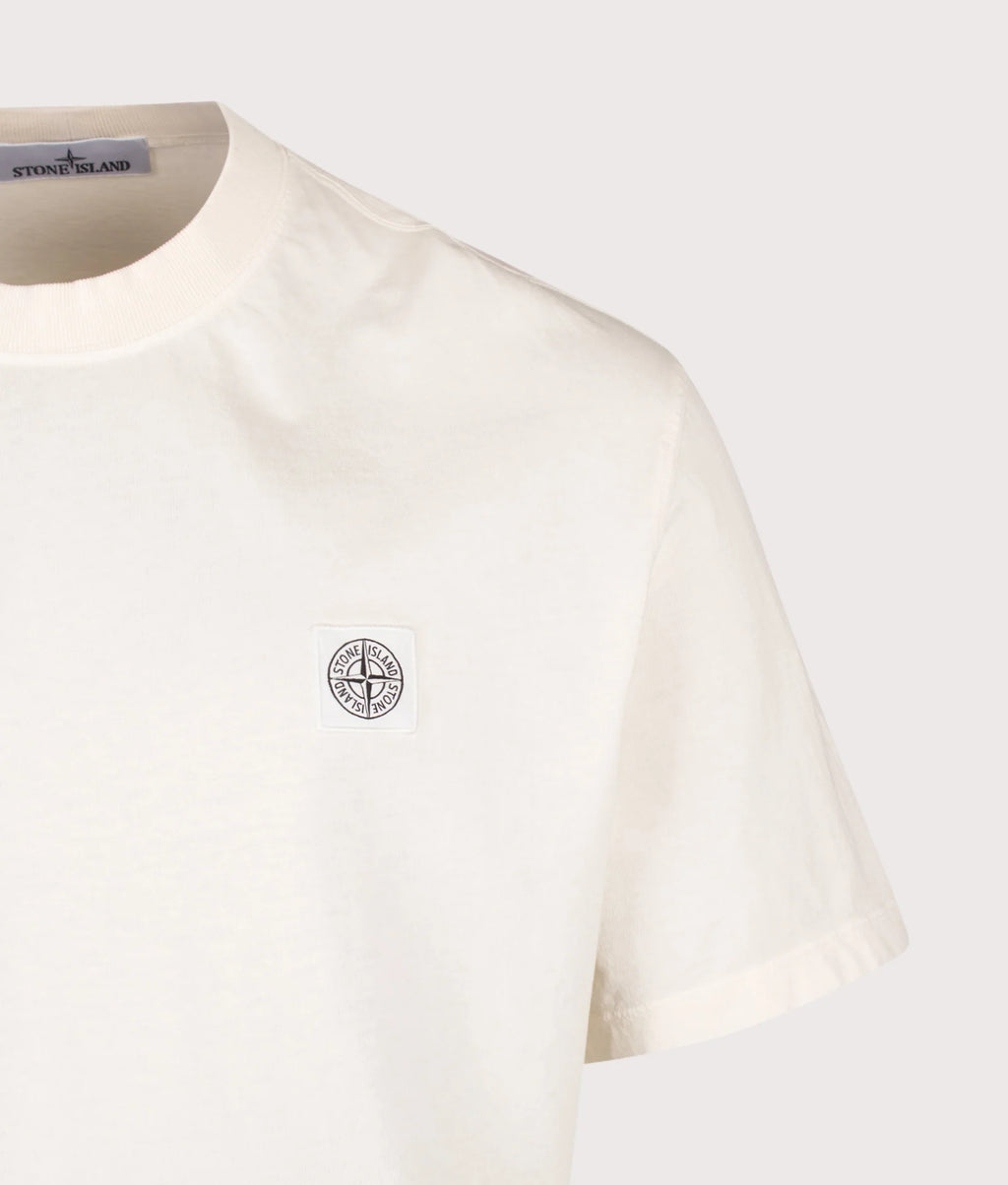 Stone Island Combed Organic Cotton T-Shirt in Ivory