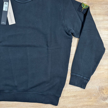 Stone Island Diagonal Fleece Old Effect Sweatshirt in Black