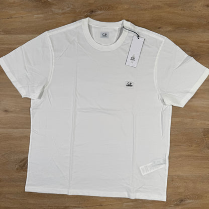 C.P. Company 30/1 Jersey Logo Patch T-Shirt in Gauze White