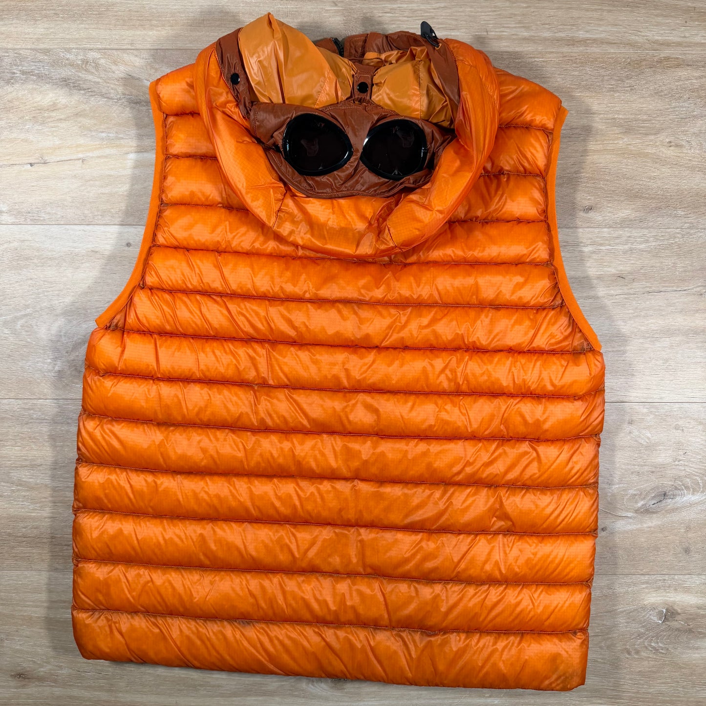 C.P. Company D.D. Shell Goggle Down Gilet in Russet Orange