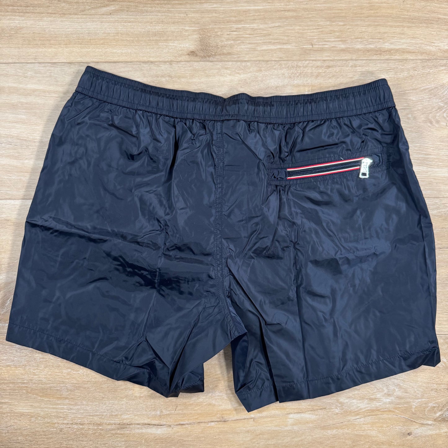 Moncler Logo Patch Swim Shorts in Night Blue