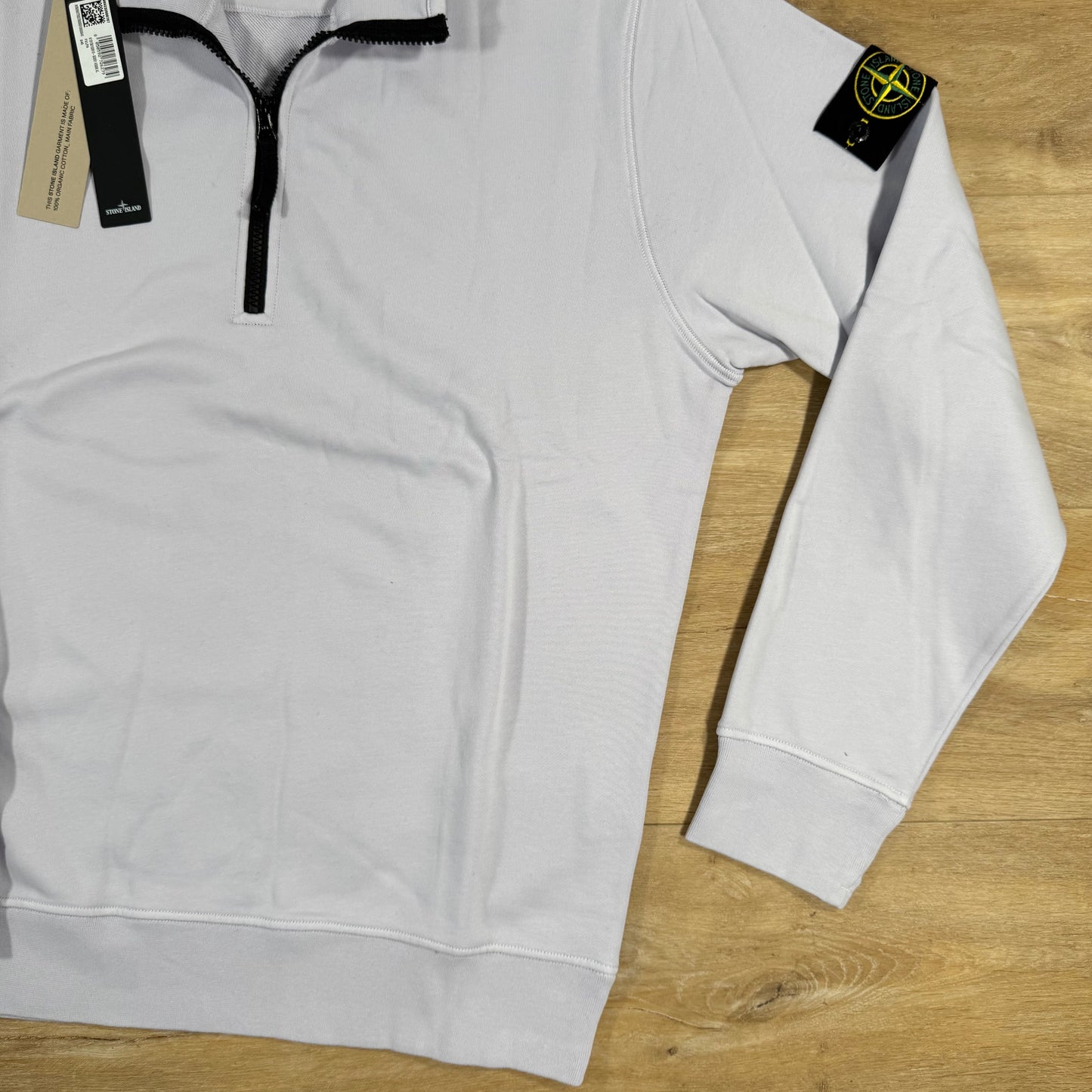 Stone Island Organic Cotton Half-Zip Sweatshirt in Lilac
