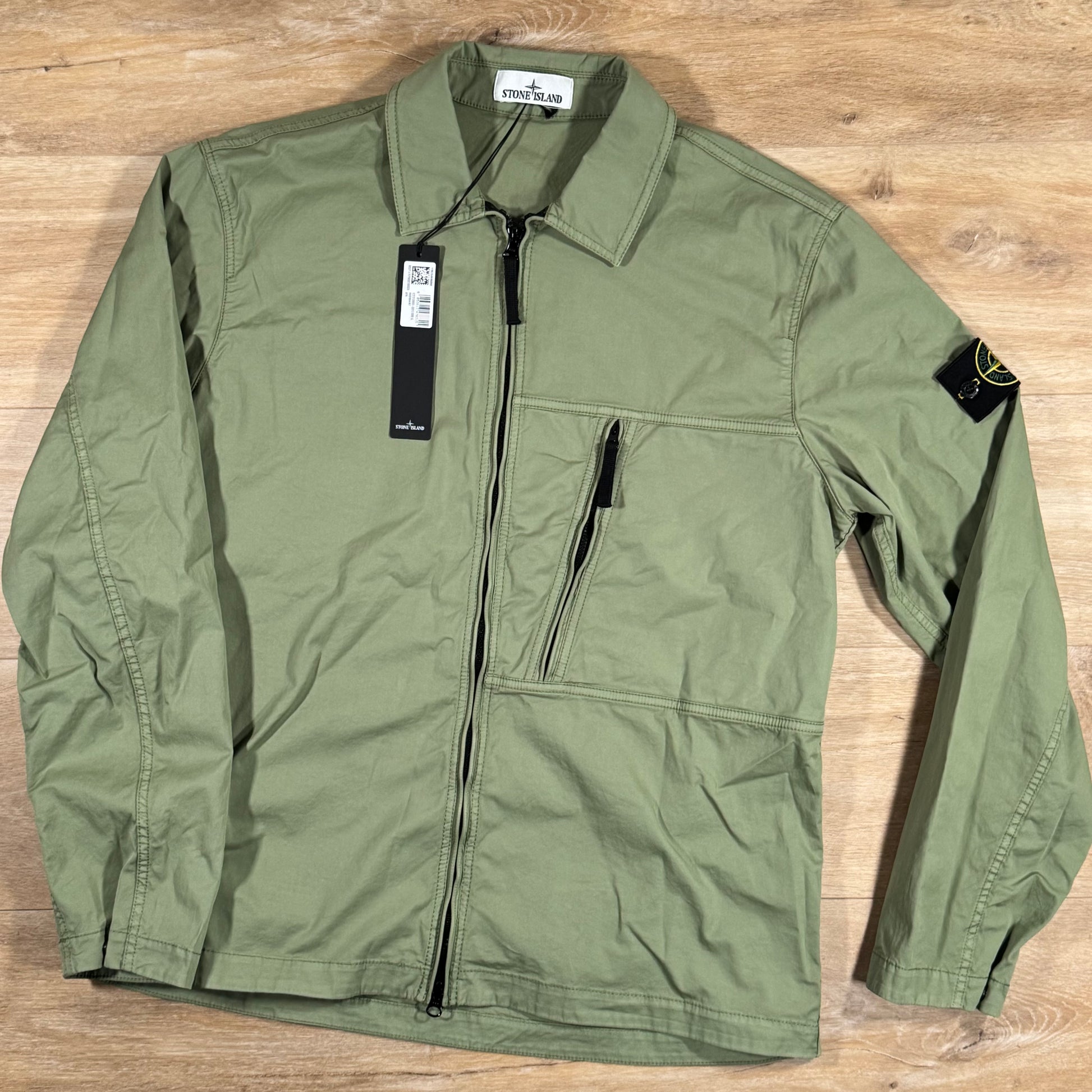 Stone Island Supima Cotton Twill Overshirt in Sage Green – Label
